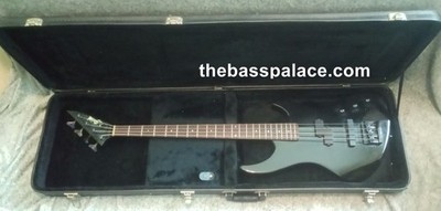1985 USA GUILD PILOT BASS SB-604 POINTY HEAD BLACK ROSEWOOD ACTIVE EMGs W/CASE.