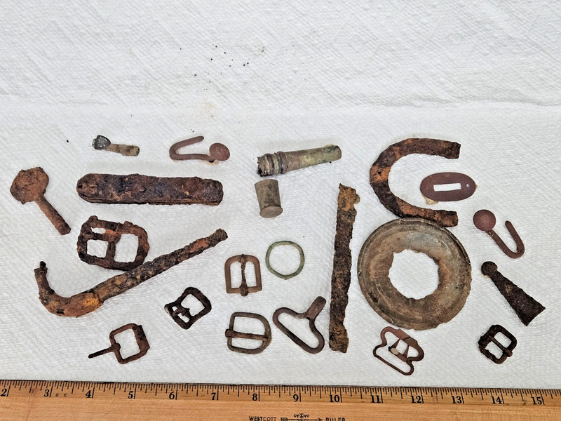 Civil War Battlefield Dug Relics Chattanooga Area - Buckles, Pocket Knife, etc.