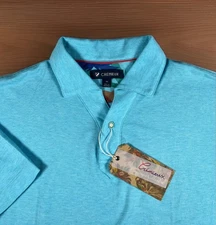 Cremieux Martinique Collection Golf Polo Shirt Men M Aqua Blue NWT $85