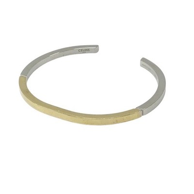 CELINE Simple Form Two-Tone Bracelet Bangle Gold [240101447399]