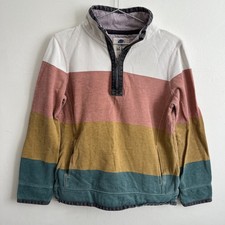 Fat Face The Airlie Sweatshirt Striped Jumper Cotton 1/2 Zip - Women's Size 10