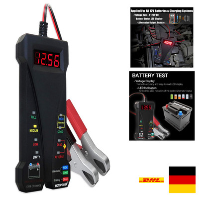 Batterietester 12V Digital Voltmeter Ladesystem-Analysator mit LCD Display