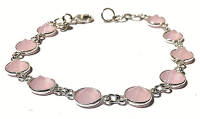 R O S E N Q U A R Z Edelstein HANDGEFERTIGT 925 Sterlingsilber Schmuck Armband