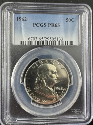 1962 Franklin Half Dollar PCGS PR65 Proof | Deep Mirror Surfaces | Sharp Strike