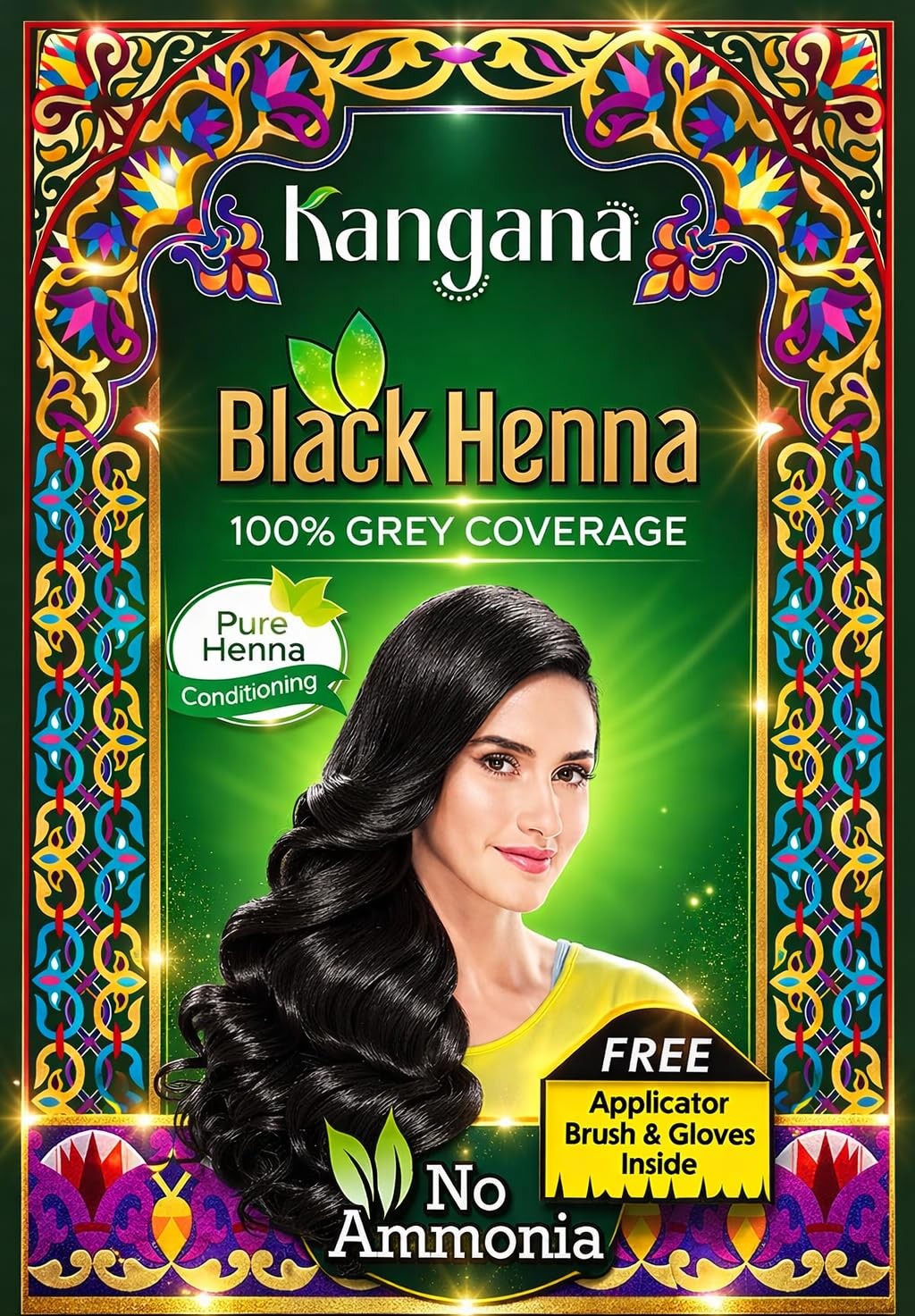 Black Henna for 100% Grey Coverage - Natural Hair Dye/Color 