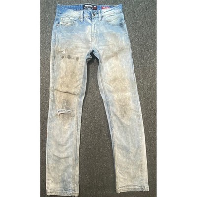 Ecko Unltd Jeans 29 Mens Light Wash Athletic Distressed Faded Streetwear Denim