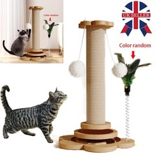 LARGE TALL CAT SCRATCHING POST STRONG NATURAL SISAL POLE HEAVY DUTY BASE 46CM