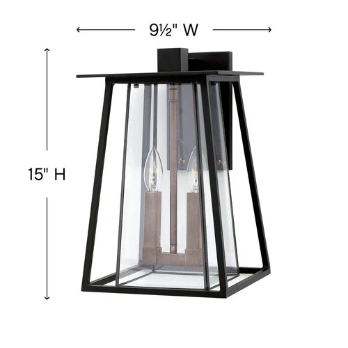Hinkley Lighting 2104 Walker 2 Light 15"H Outdoor Wall Sconce - Black - Picture 11 of 11
