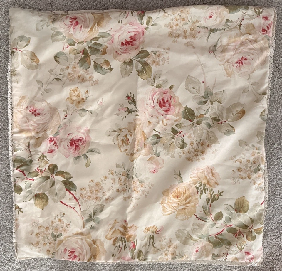 Vtg RALPH LAUREN 20 in reversible accent pillow Woodstock Garden Calico Rosebud - Image 2 of 4
