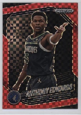 2024-25 Panini Prizm Black Red Power Prizm 55/75 Anthony Edwards #17 1u5y