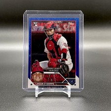 2023 Topps Baseball Update Series Logan Ohoppe Blue Shimmer SP /999 Angels RC