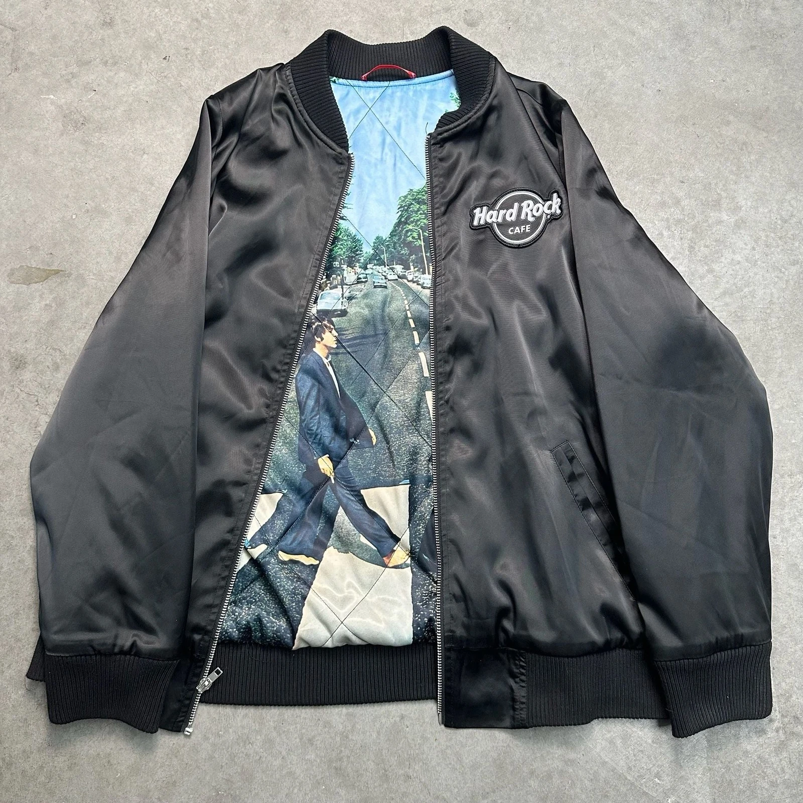 Hard Rock Cafe The Beatles Abbey Road London UK Bomber Jacket - product detail image 1