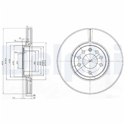2x Delphi Scheibenbremse vorne 748935 BG3973 95526643 93175606 90008002