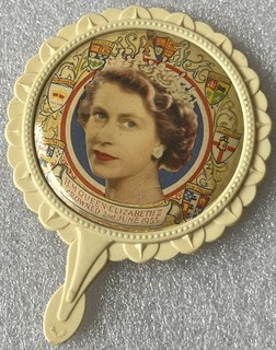 Vintage Queen Elizabeth II 1953 Coronation Hand Mirror.