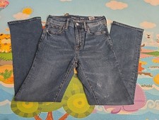 Old Navy Boy Size 12 Straight Denim Blue Jeans Adj Waist Used Excellent