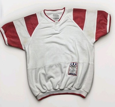 Vintage adidas 1988 Olympics Team USA Official Shirt White Red Memorabilia