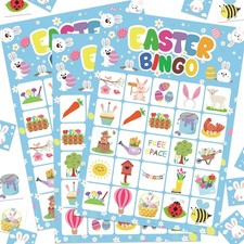 Easter Bingo Game Cards for Kids 24 Players Easter Party Game for School Clas...