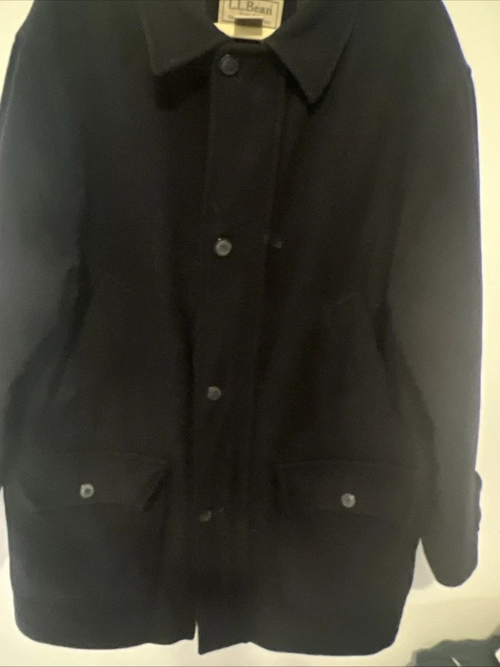 Chaquetón L. L. Bean para hombre 85 % lana 15 % nailon cremallera y botón aislante cortavientos Foto 2 de 4