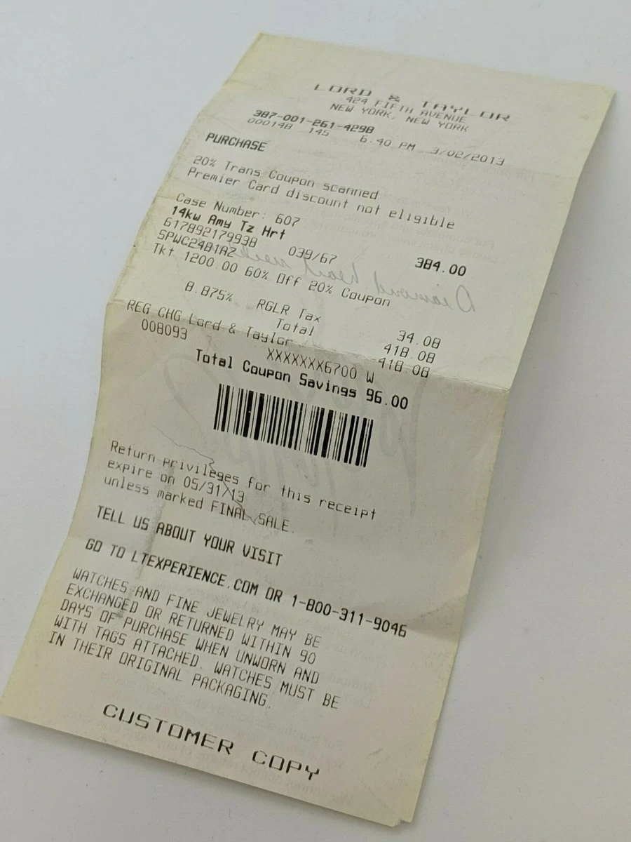 Lord And Taylor Coupon 20