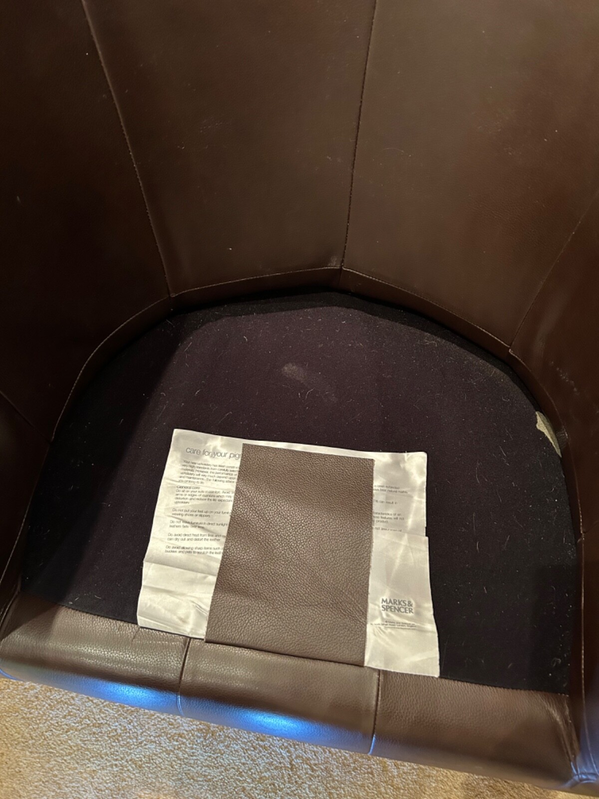 Real Leather Tub Chair from Marks and Spencer eBay