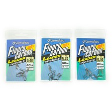 100% Fluorocarbon Leader Trace Heavy Duty Sea Pike Fishing Line 40cm 15kg 35lb