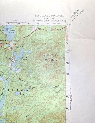 Lot of 4 U.S. Geological Survey Topographic Maps of Adirondack 1955 4 Quadrandle - Picture 5 of 23