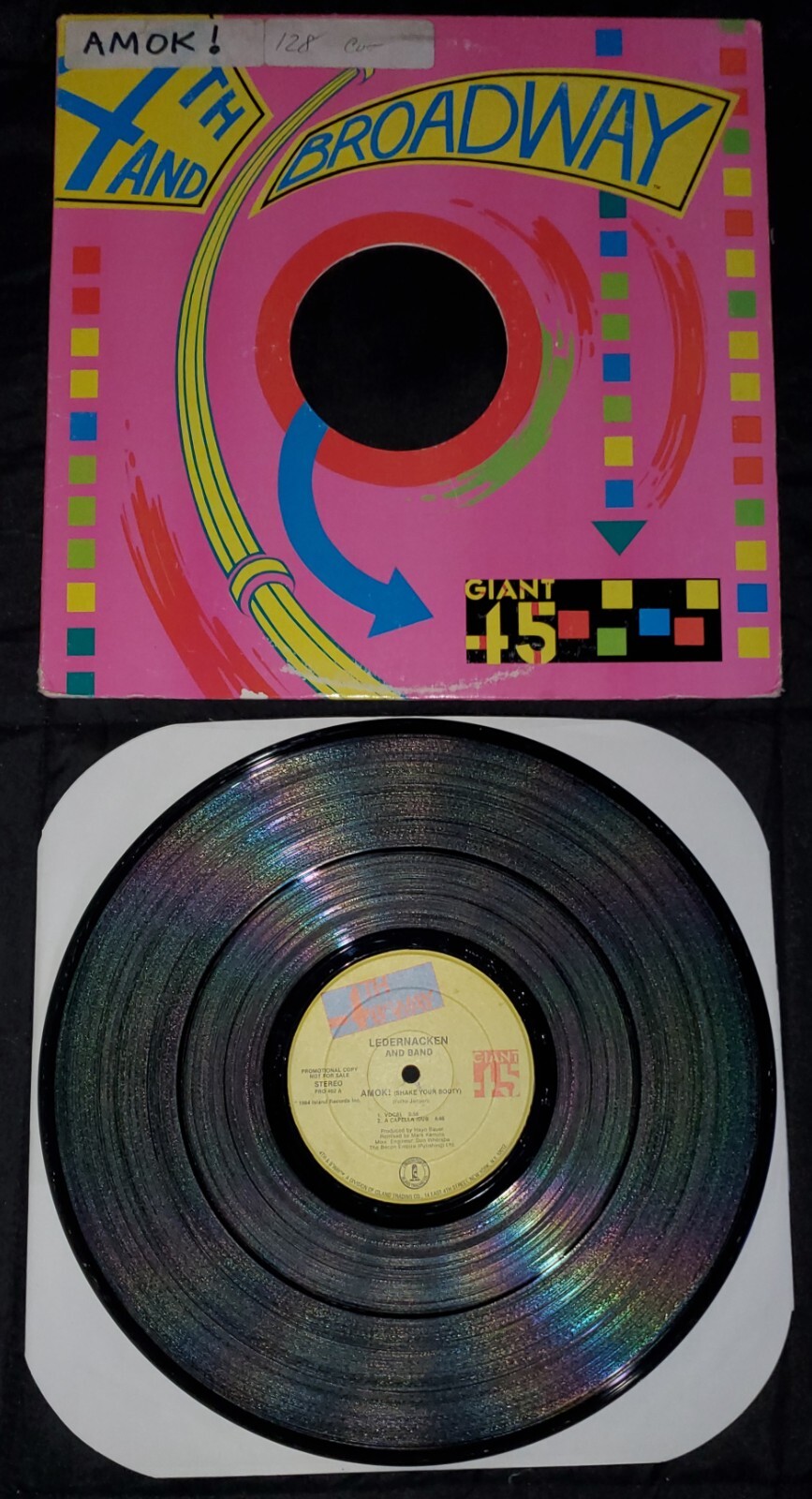 Ledernacken Amok VG 1984 Island Records US Promo 12 PRO 402 
