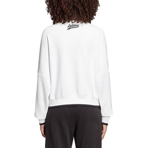 adidas Originals Women's Zipper Long Sleeve Sweatshirt - White - Picture 2 of 7