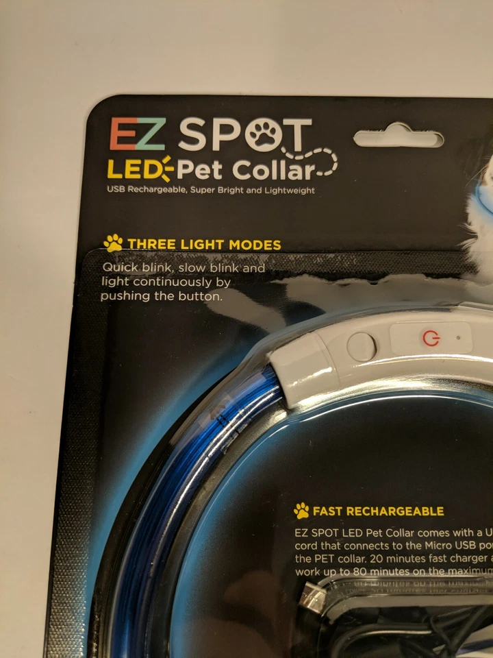EZ Spot LED Pet Collar By One Products Blue Customize The Size Rechargeable W5 - Image 2 of 4