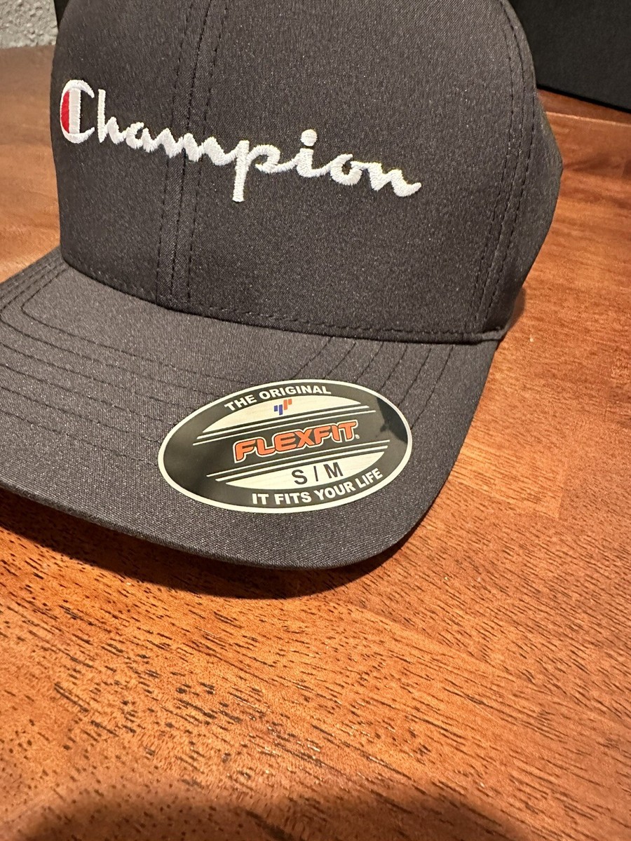 Flexfit Black Champion Dad Hat Champion Capital Flexfit Baseball Cap S/M Unisex Men's Women's Hat