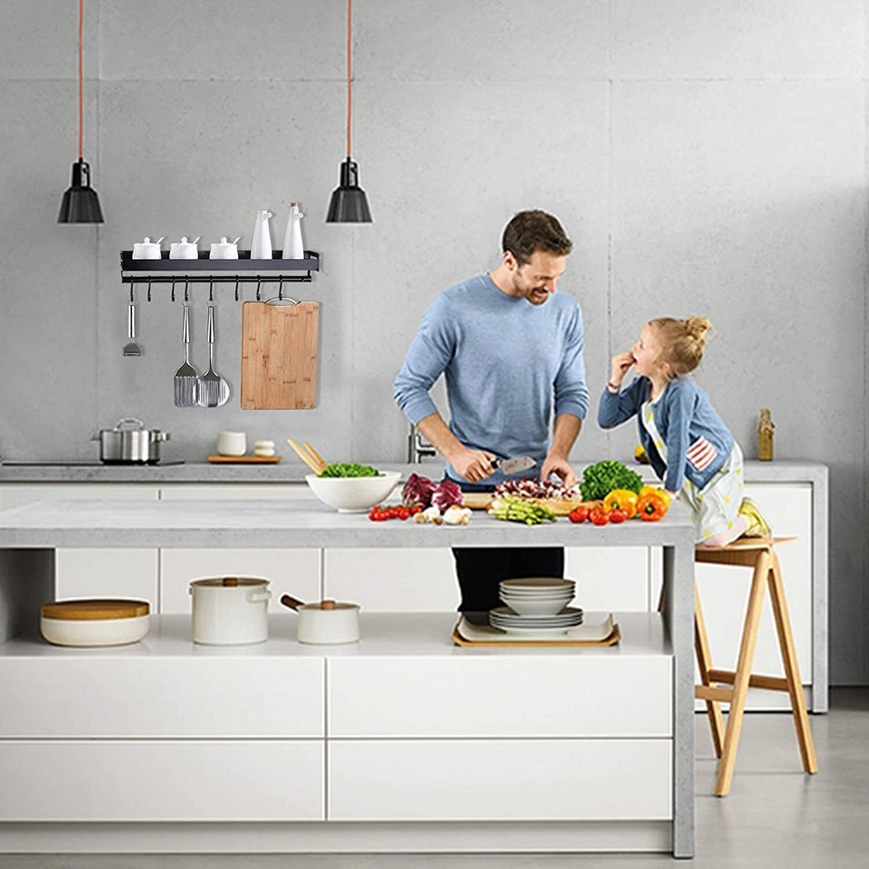 Kitchen Holder Pan Pot Rack Wall Mounted Kitchen Shelf Organizer