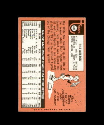 1969 TOPPS BASEBALL CARD CHICAGO WHITE SOX #481 BILL MELTON | eBay