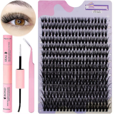 Cluster Lashes Einzelwimpernverlängerung 320 Stück C/D Curl Dick Mix