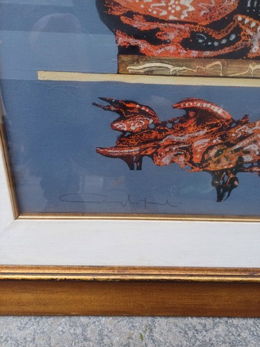 GIAMPAOLO BIANCHI OLIO SU TELA IL PENSATORE DI IDEE SURREALISMO 1978 LUCCA 67X67 - Foto 3 di 9