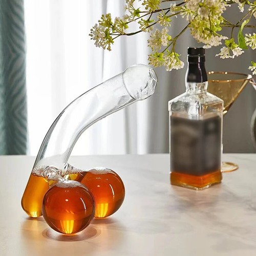 Party für Alkohol Männer Geburtstag Geschenk Dekanter Whisky Dekanter Glaskaraffe - Bild 3 von 24