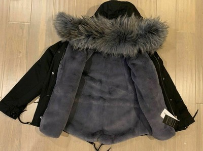 Real Raccoon Fur Hood Coat Parka | eBay