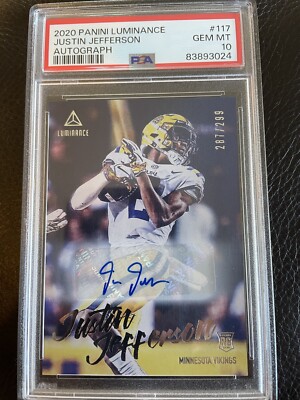 2020 Panini Luminance Justin Jefferson Auto /299 PSA 10 Vikings