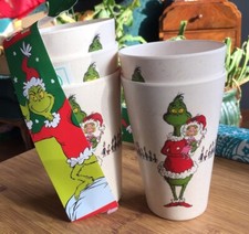 Dr. Seuss The Grinch Christmas Eco Friendly Set of 5 Tumblers Cups New 
