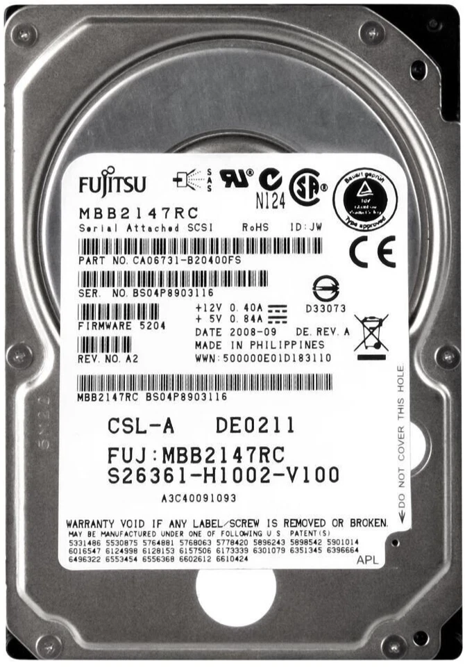 Hard Drive Fujitsu S26361-H1002-V100 MBB2147RC 146GB 10000U/Min 16MB SAS 2.5 " - Image 3 of 3
