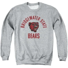 Bridgewater State Adult Crewneck Sweatshirt Bears Logo, Athletic Heather, S-3XL