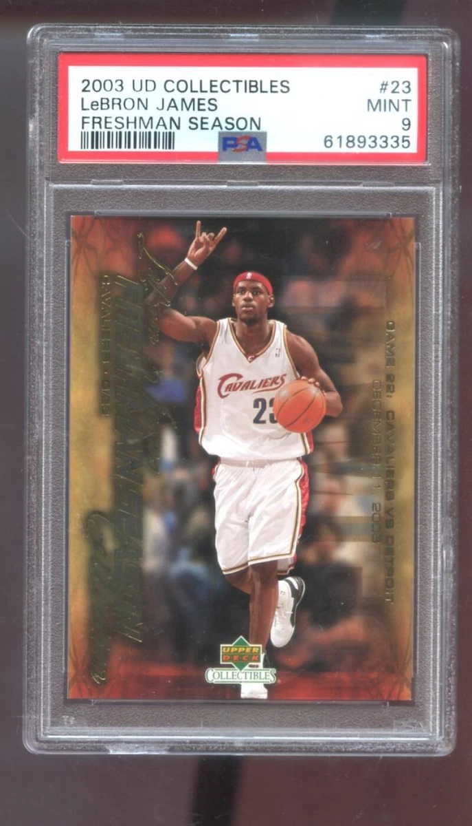 2003 04 UD Upper Deck 23 Lebron James Freshman Season ROOKIE PSA
