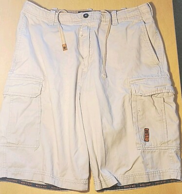 Vintage Bugle Boy Men's Size 36 Cargo Shorts Light Beige 12