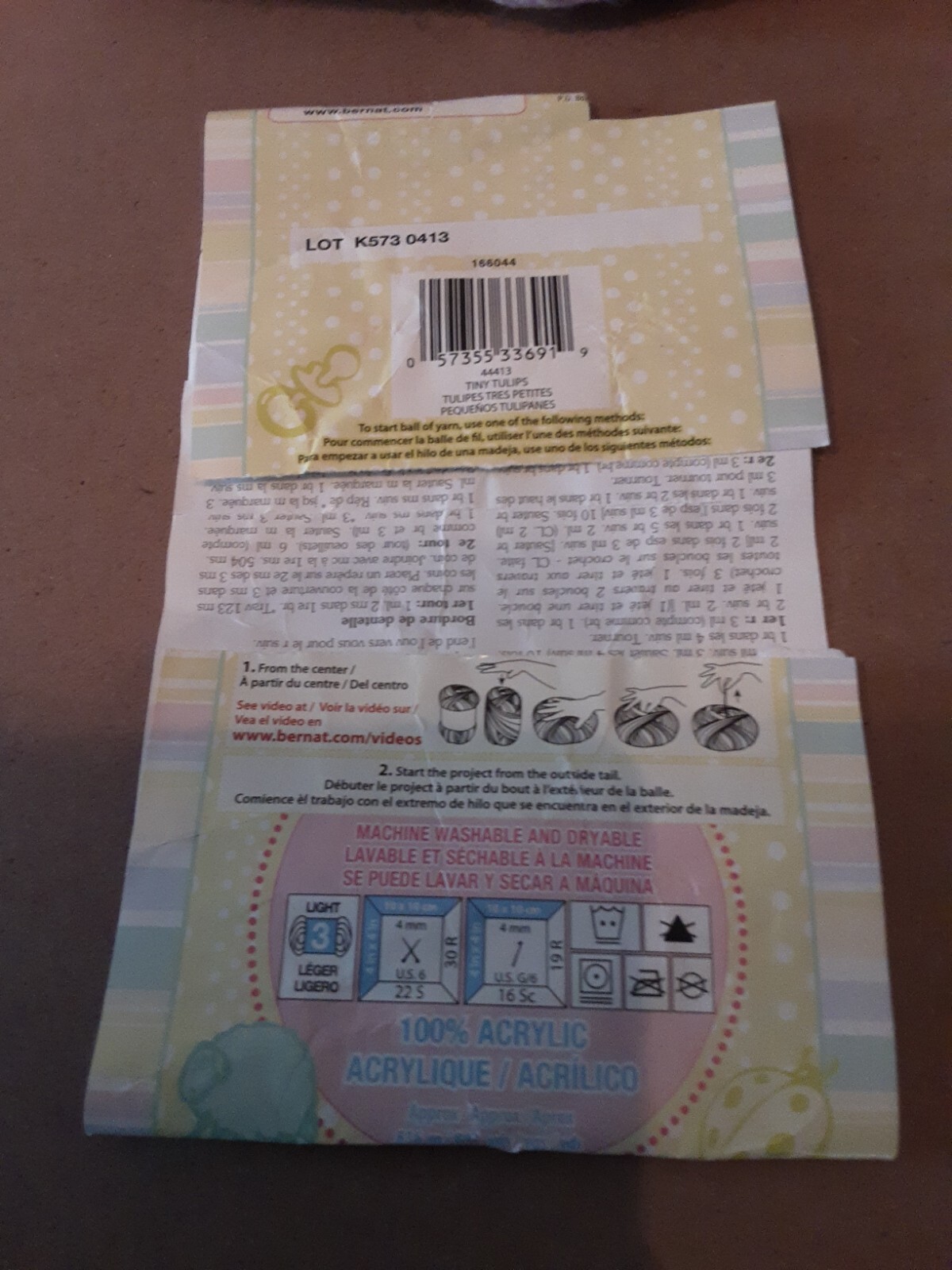 Bernat Baby Sport (3) Light Wgt 100 Acrylic Yarn Tiny Tulips 8.2 Oz eBay