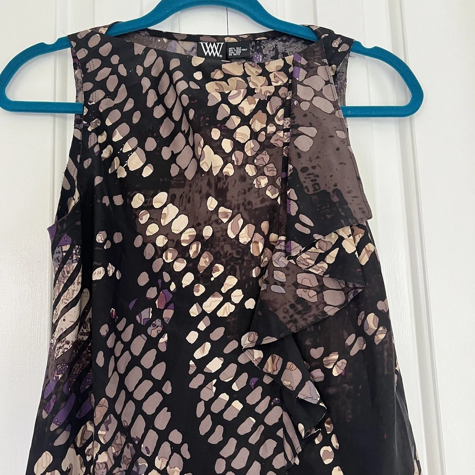 Blusa de seda 100% multicolor para mujer de WORTH talla 6 Foto 4 de 4