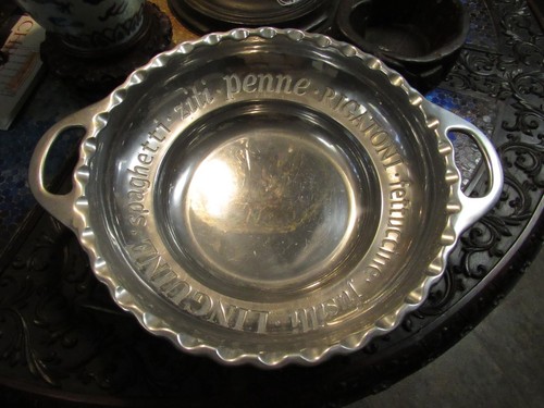 Lenox Large Pasta Serving Bowl Butlers Pantry Hollowware Serveware Metal 18"