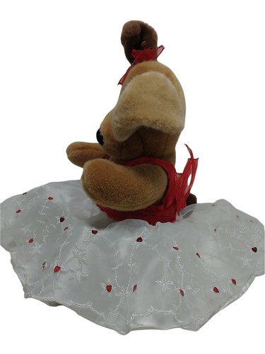 Build A Bear Brown Sugar Puppy With 2 Different Ear Colors with Valentine Outfit - Imagen 6 de 9