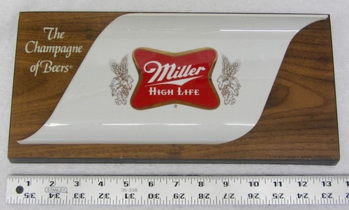 Vintage MILLER HIGH LIFE SCHILD Der Champagner des Bieres - Wandbehang aus Holzimitat Höhle