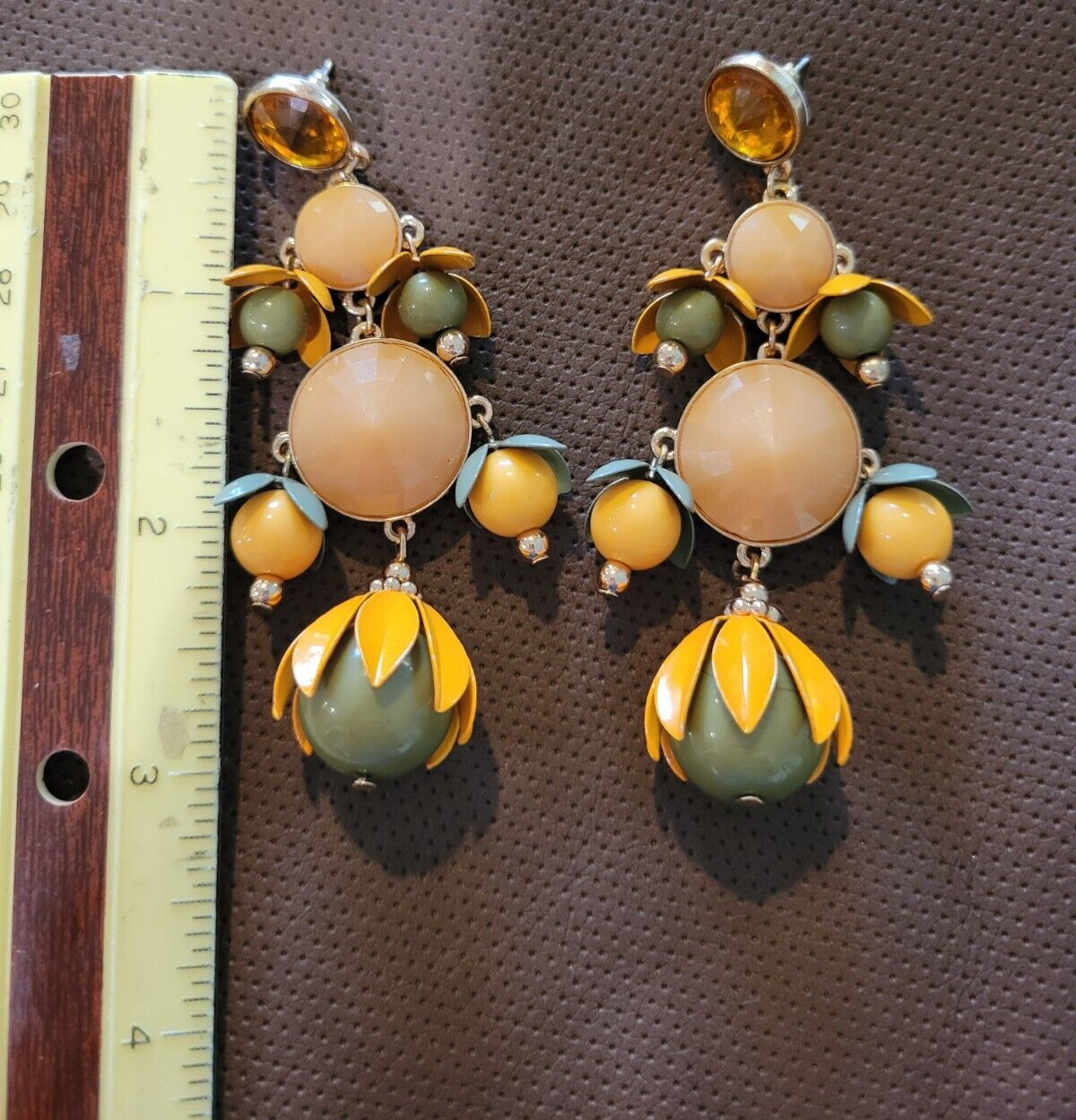 Vintage Pierced Multi Dangles Statement Earrings - image 3
