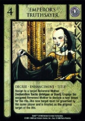 Dune CCG JUDGE OF THE CHANGE chpt 1 EMPEROR'S TRUTHSAYER M/GEM MINT Tip Top