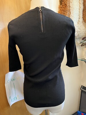 Rag Bone NYC short Sleeve Knit Top Black White XS Stretchy